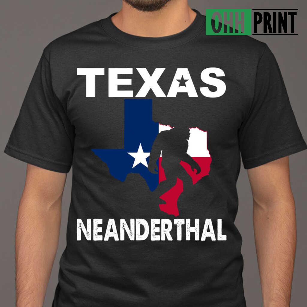 Bigfoot Texas Neanderthal T-shirts Black