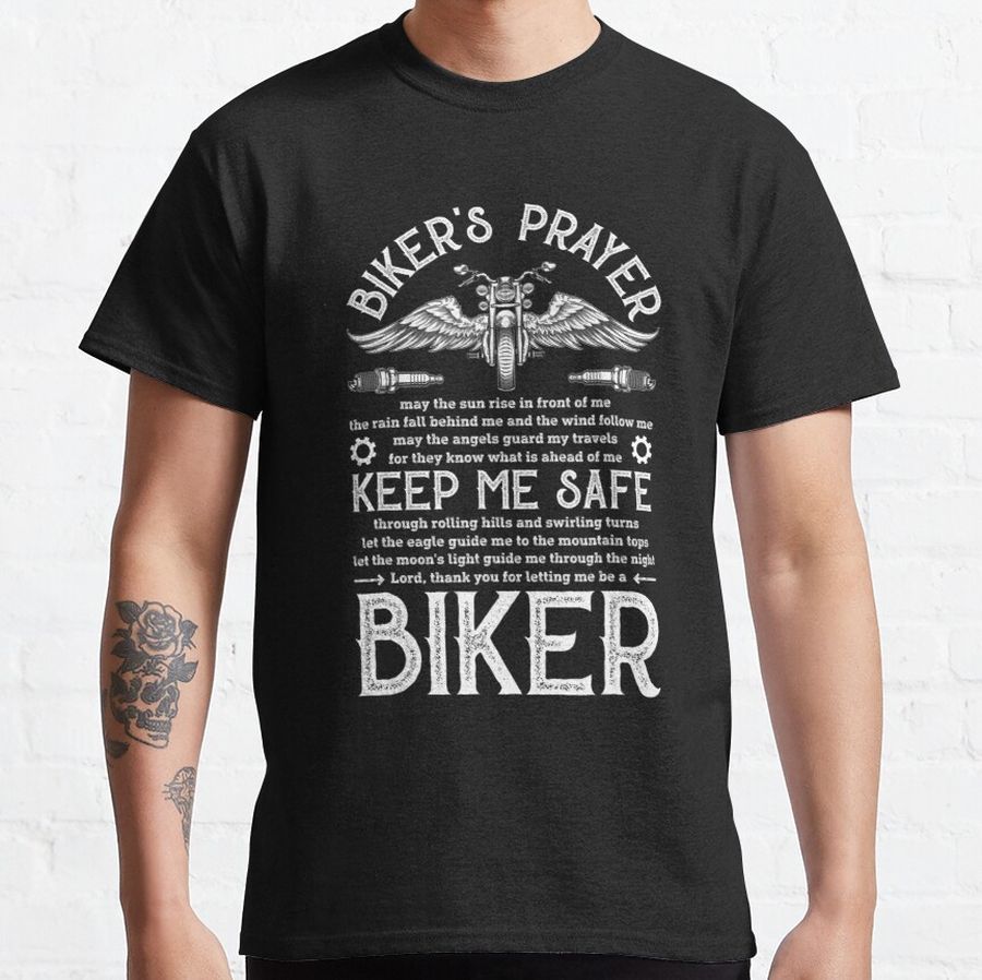 Biker's Prayer Vintage Motorcycle Biker Biking Motorcycling Classic T-Shirt