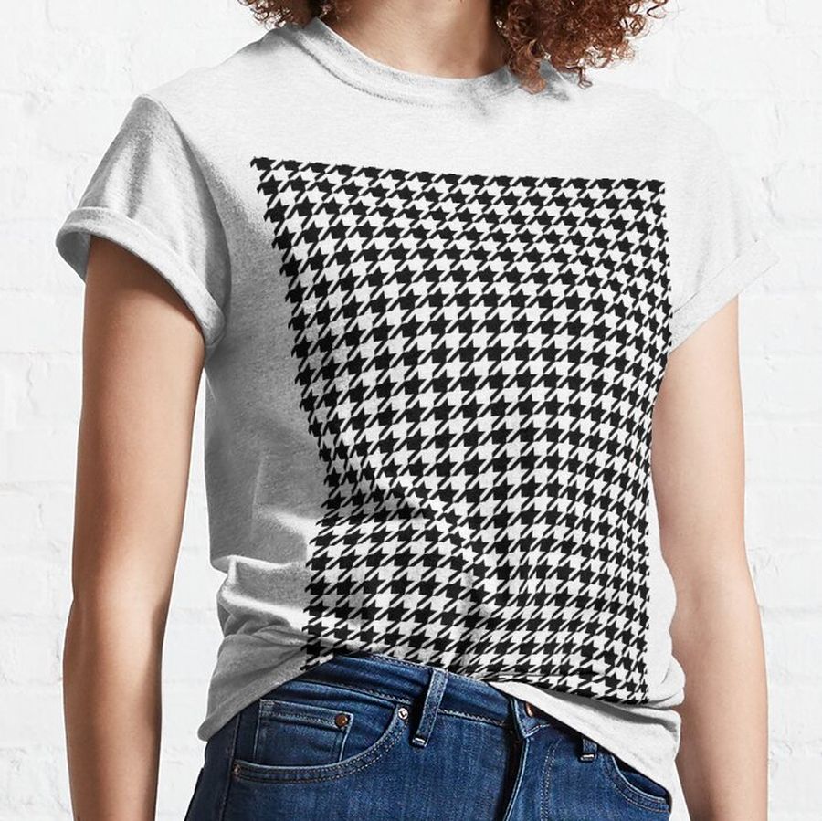 Black and White Catstooth Tweed Pattern Classic T-Shirt