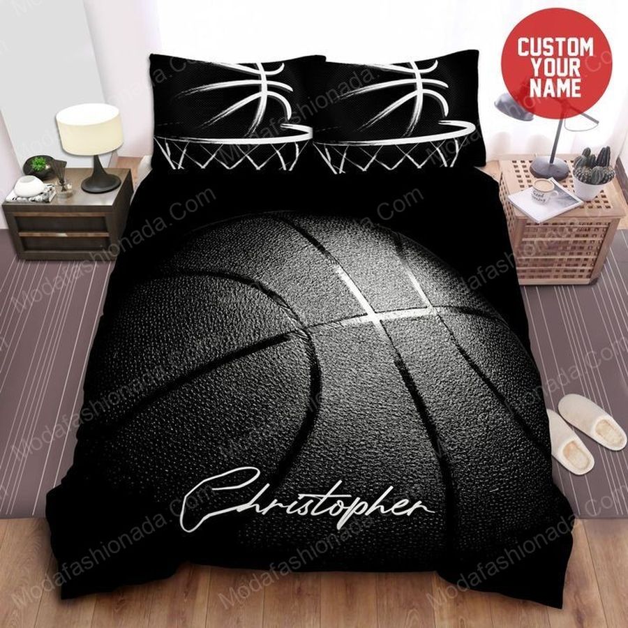 Black Basketball Personalized Custom Name Sporats 29 Bedding Set – Duvet Cover – 3D New Luxury – Twin Full Queen King Size Comforter Cover