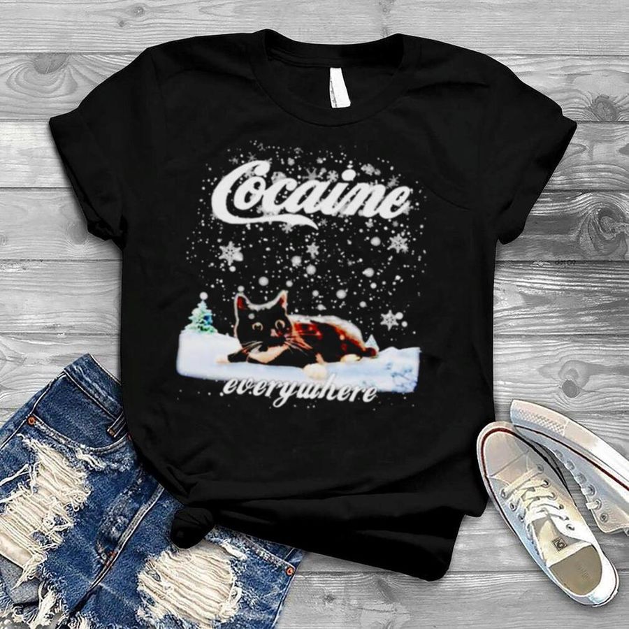 Black cat cocaine everywhere shirt