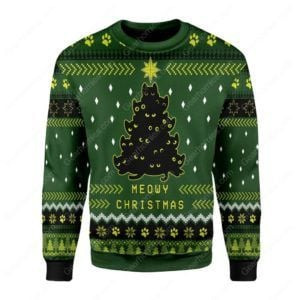 Black Cat For Unisex Ugly Christmas Sweater All Over Print