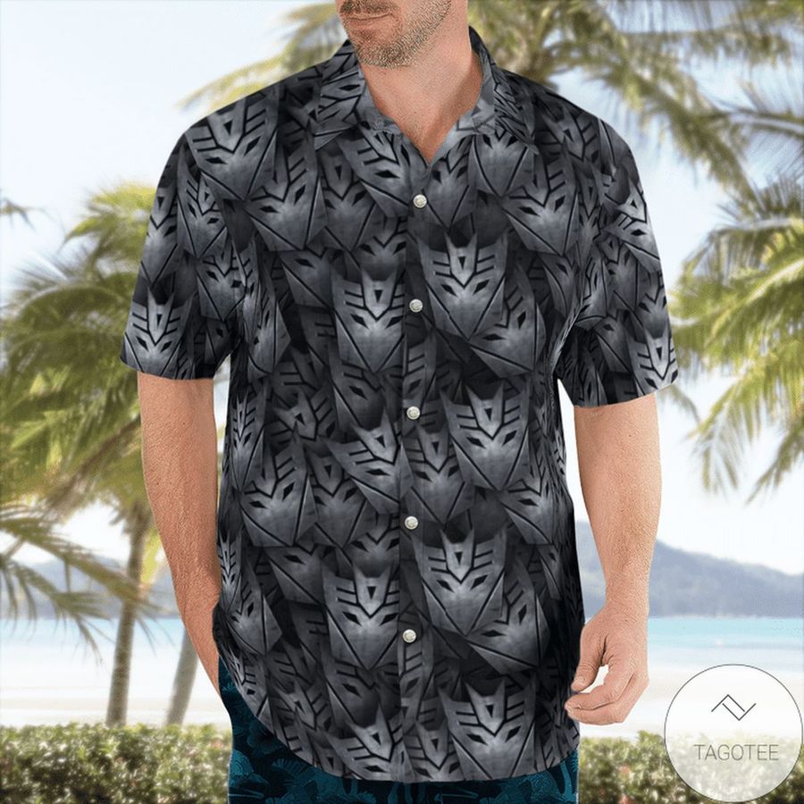 Black Decepticon Transformer Hawaiian Shirt