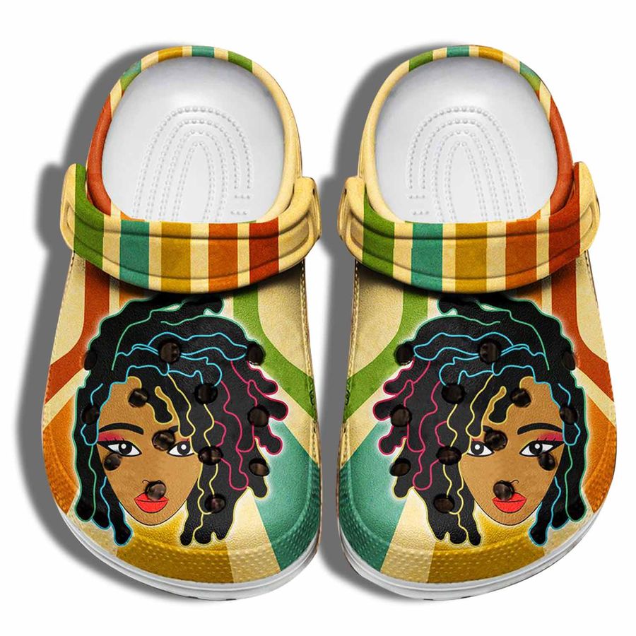 Black Girl Hair Juneteenth Shoes - Africa Culture Black Women Crocs Clogs - Cr-Bqueen11