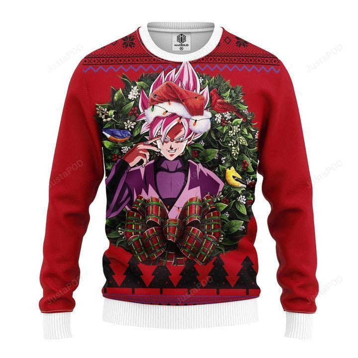 Black Goku Ssj Rose Dragon Ball Noel Mc Ugly Sweater