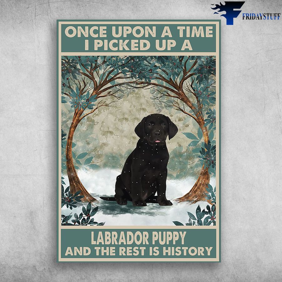 Black Labrador Puppy and Once Upon A Time, I Picked Up A Labrador Puppy, And The Rest Is History Poster