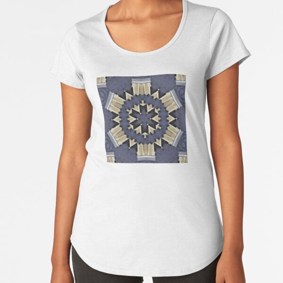 Blue and Yellow Geometric by Jenny Meehan Premium Scoop T-Shirt
