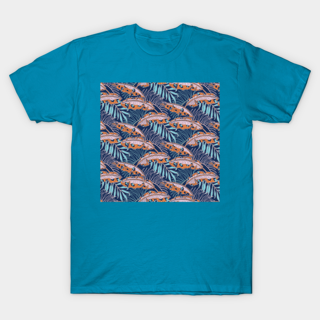 Blue Leopard Banana Leaves T-shirt, Hoodie, SweatShirt, Long Sleeve