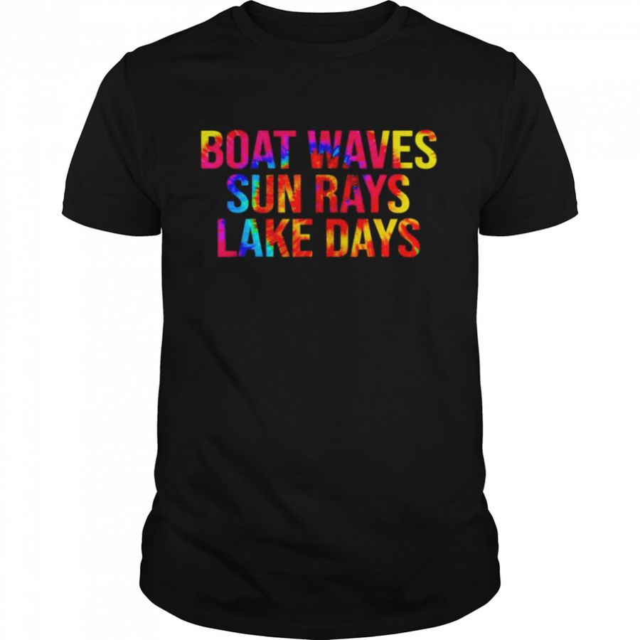 Boat Waves Sun Rays Lake Days Vacation T-Shirt