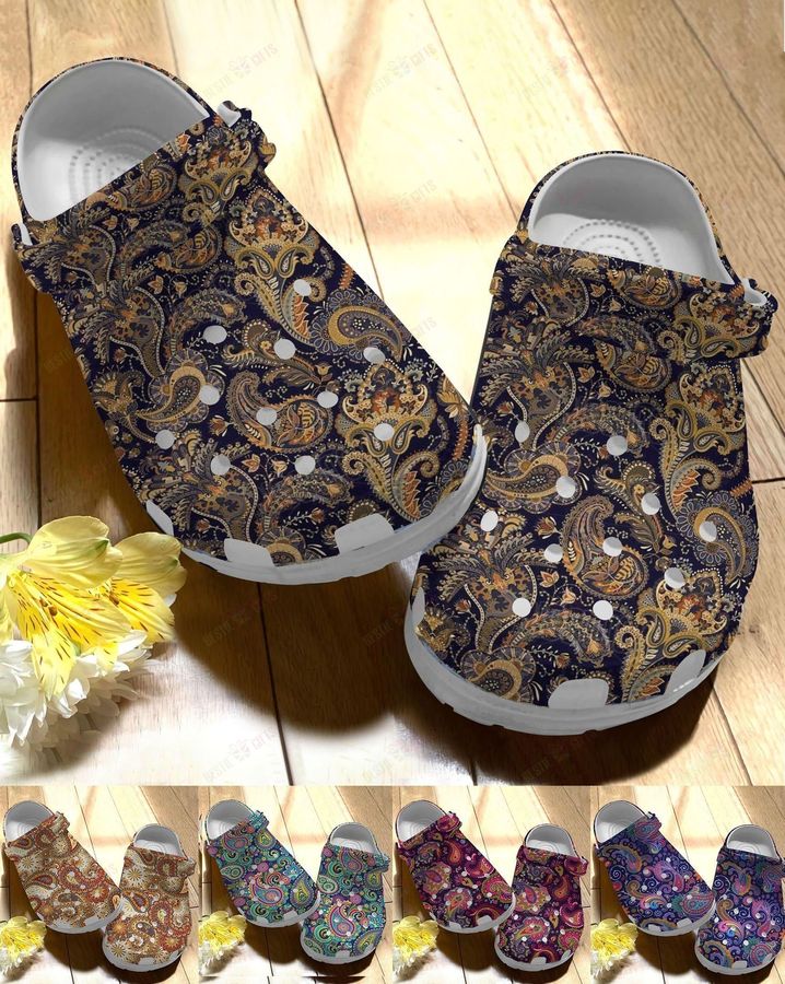 Boho Crocs Classic Clog Boho Pattern 5 Colors Shoes