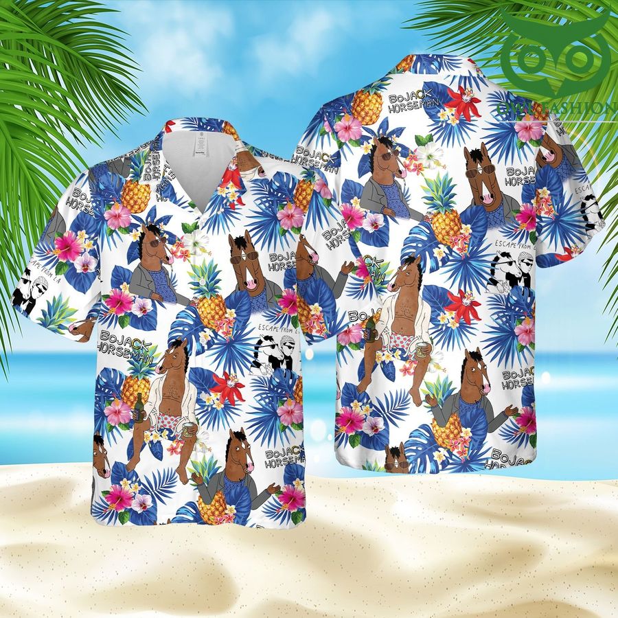 Bojack Horseman Tropical Summer Beach Hawaii Style aloha blue Hawaiian ...