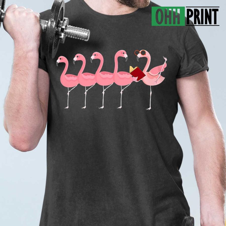 Book Flamingo Tshirts Black