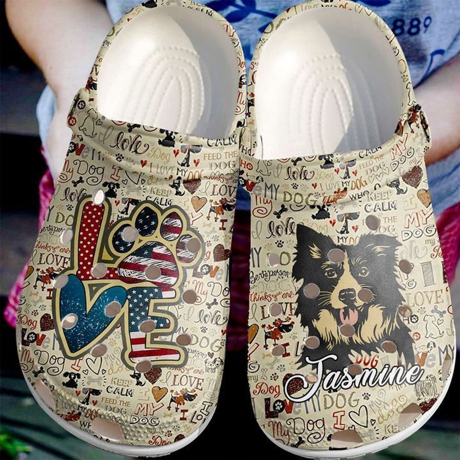 Border Collie Personalized Love Vintage Sku 316 Crocs Clog Shoes