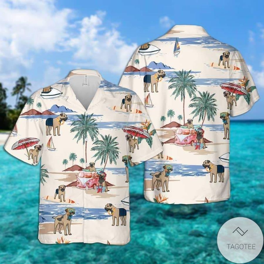 Border Terrier Summer Beach Hawaiian Shirt