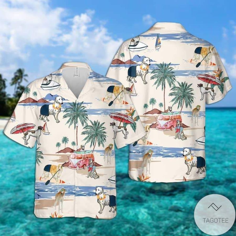 Borzoi Summer Beach Hawaiian Shirt