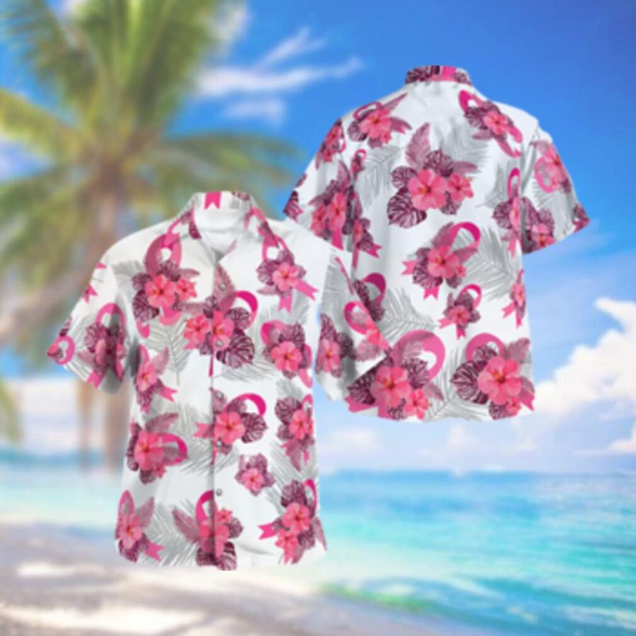 Breast Cancer Awareness Tropical Hawaiian Hawaiian Shirt
