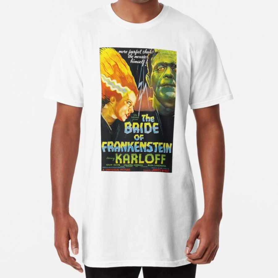 Bride of Frankenstein Vintage original horror film art funny Long T-Shirt