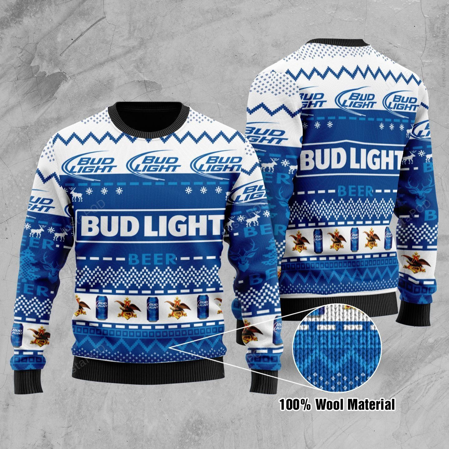 Bud Light Ugly Christmas Sweater All Over Print Sweatshirt Ugly