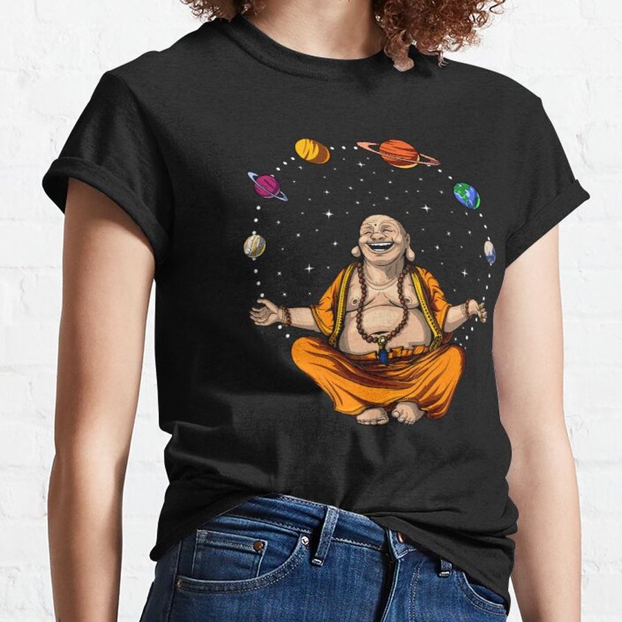Buddha Juggling Space Planets Classic T-Shirt