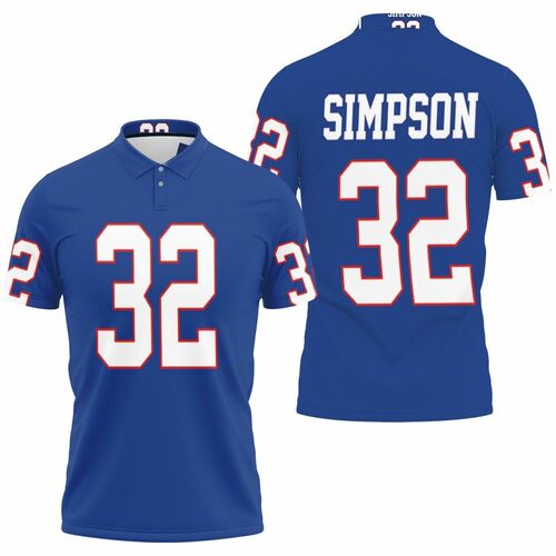 Buffalo Bills 32 O J Simpson Men Royal Vintage Jersey Inspired Style Polo Shirt Model A442 All Over Print Shirt 3d T-shirt