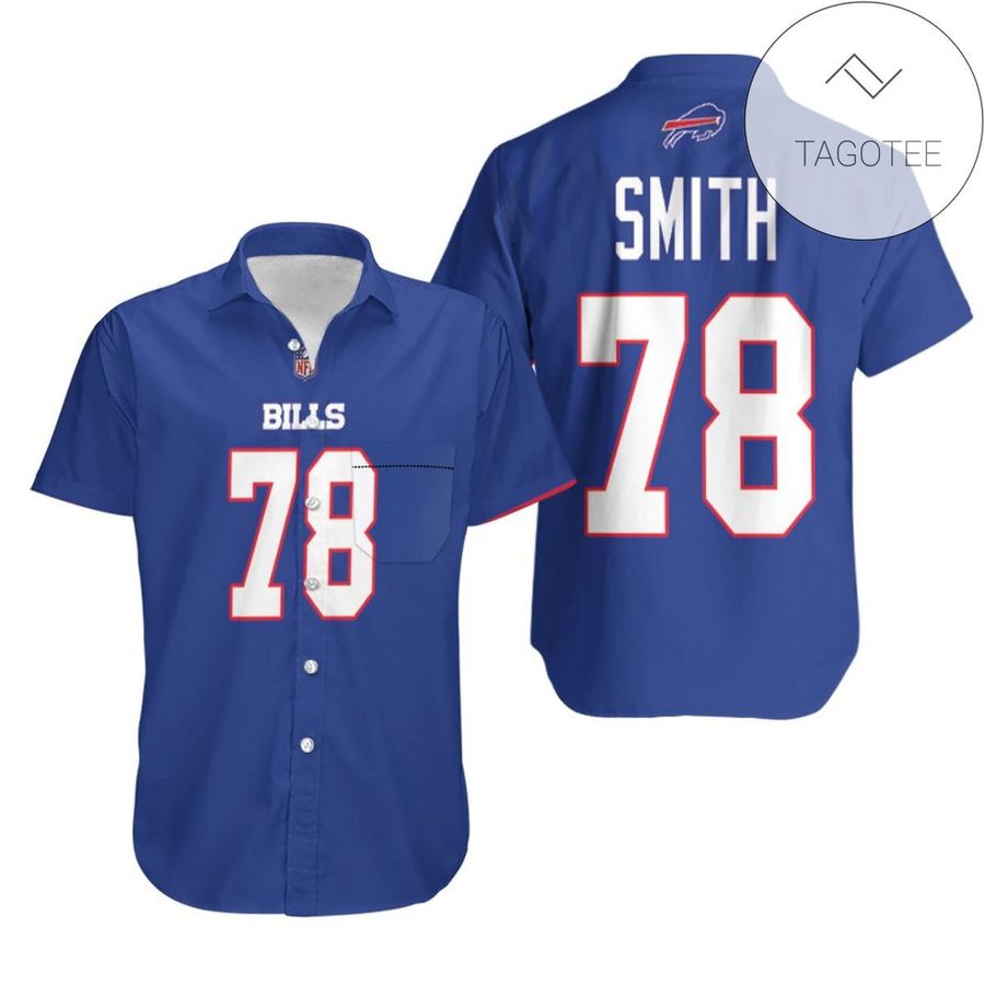 Buffalo Bills Bruce Smith 78 Legend Player American Football Game Royal 3d Designed Allover Gift For Bills Fans Authentic Hawaiian Shirt 2022