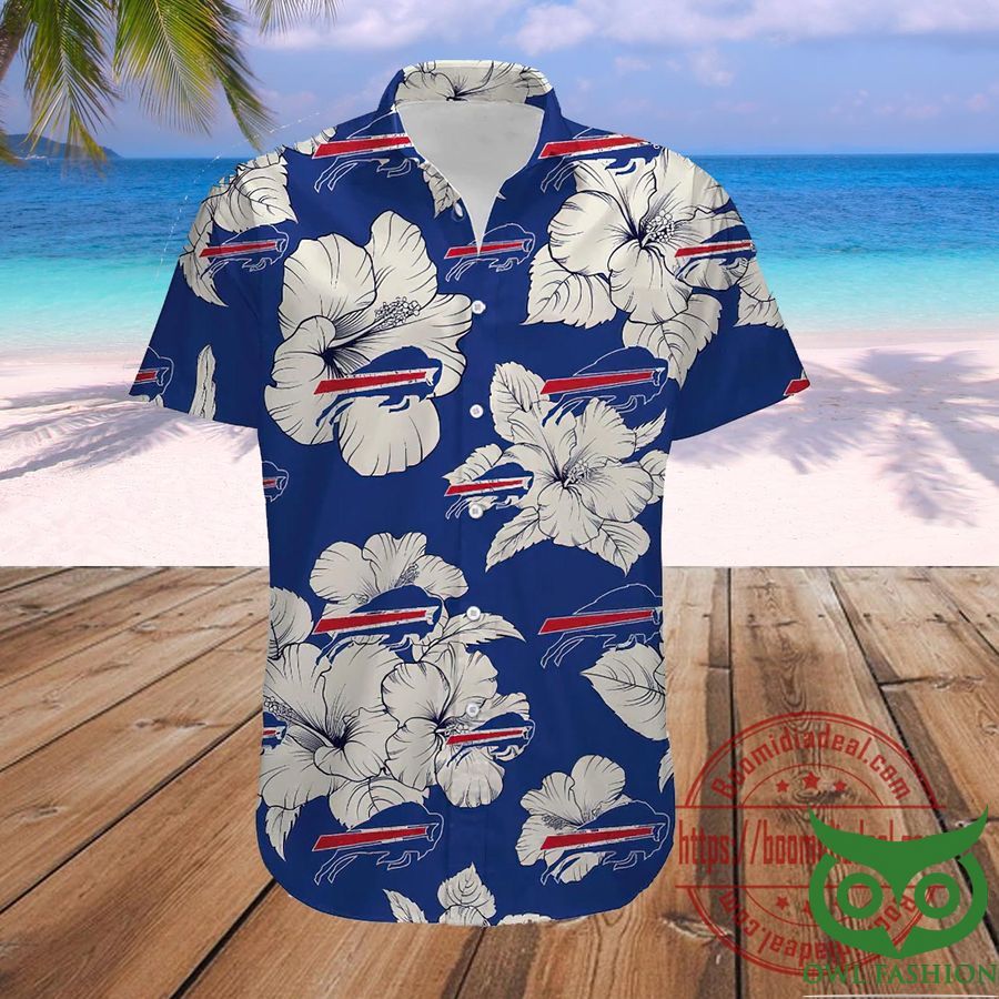 Buffalo Bills Hawaiian Shirt Hibiscus Pattern Pink Blue Buffalo Bills Gift  - Personalized Gifts: Family, Sports, Occasions, Trending