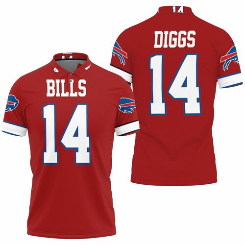 Buffalo Bills Stefon Diggs 14 Red Jersey Inspired Style Polo Shirt Model A1814 All Over Print Shirt 3d T-shirt