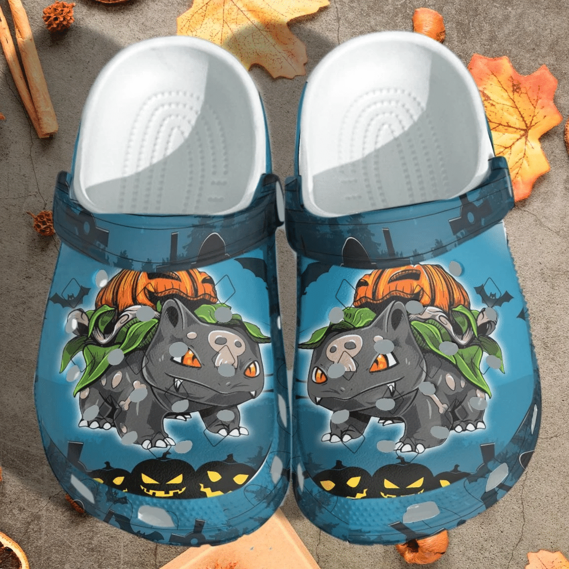 Bulbasaur Pumpkin Halloween Crocs Shoes - Anime Crocbland Clog Gifts Christmas
