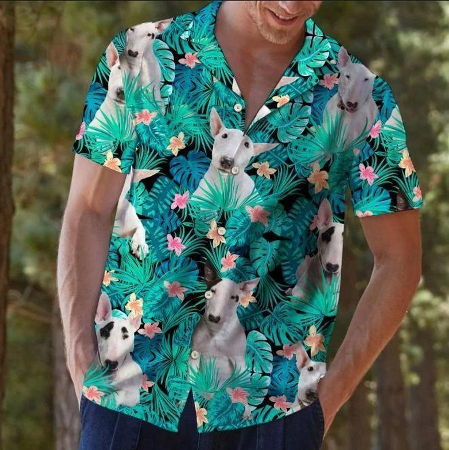 Bull Terrier Tropical Hawaiian Shirt Pre13401, Hawaiian shirt, beach shorts, One-Piece Swimsuit, Polo shirt, funny shirts, gift shirts, Graphic Tee