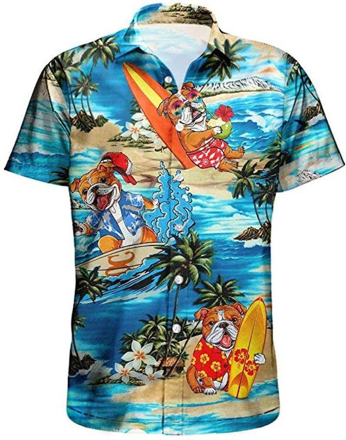 Bulldog Hawaiian Shirt Pre11610, Hawaiian shirt, beach shorts, One-Piece Swimsuit, Polo shirt, funny shirts, gift shirts, Graphic Tee