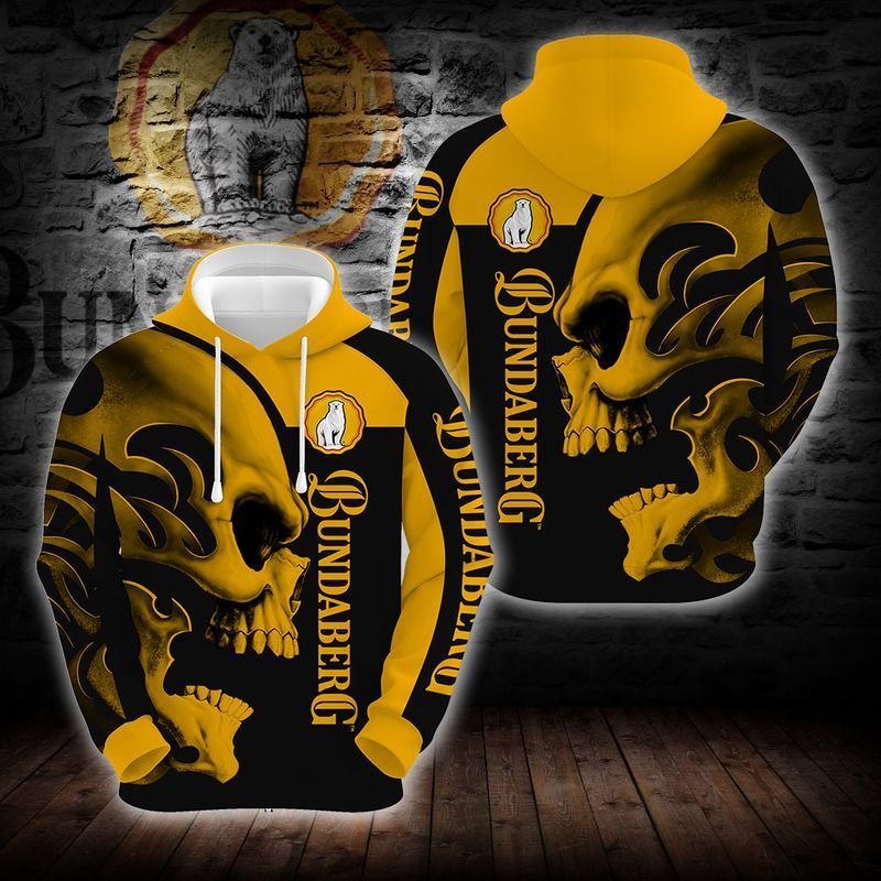 Bundaberg Skull Hoodie Zip Hoodie Tshirt 3D Full Printed High Quality