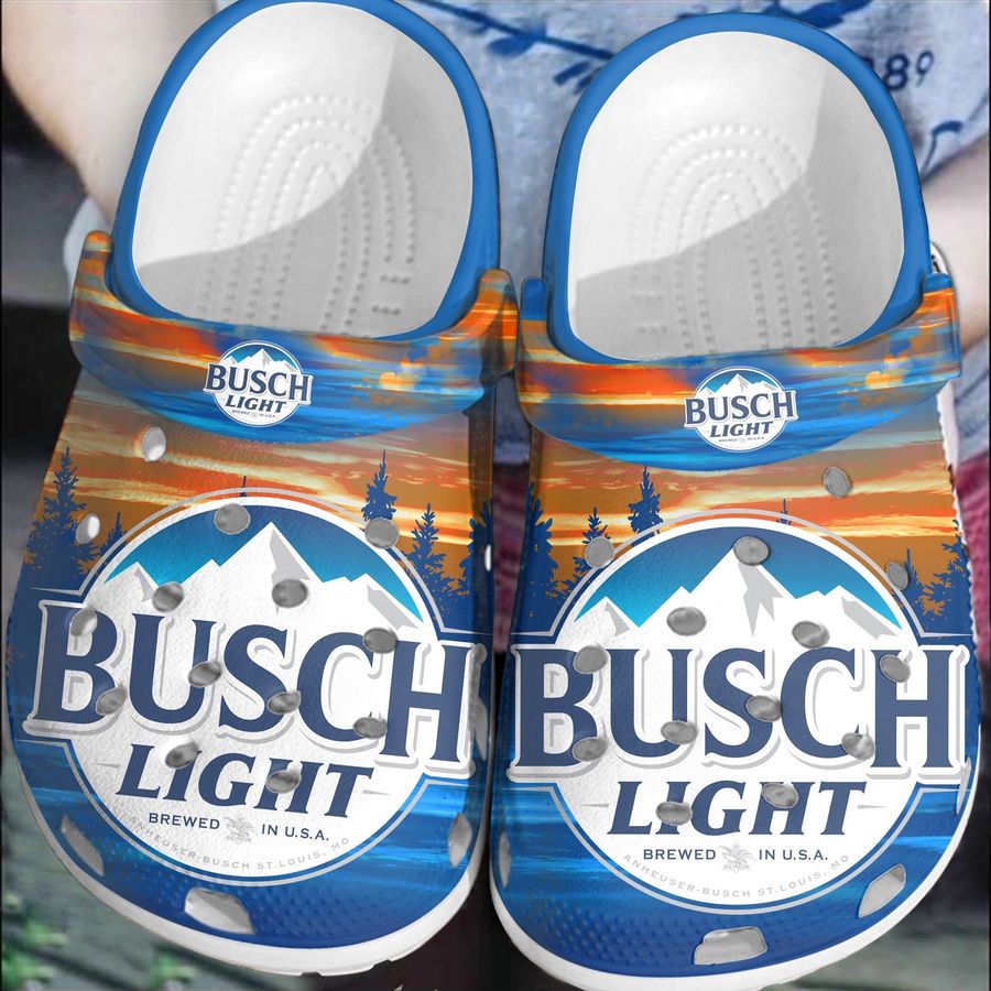 Busch Light Beer Camping Sunset Drink Gift Rubber Crocs Crocband Clogs, Comfy Footwear For Men And Women