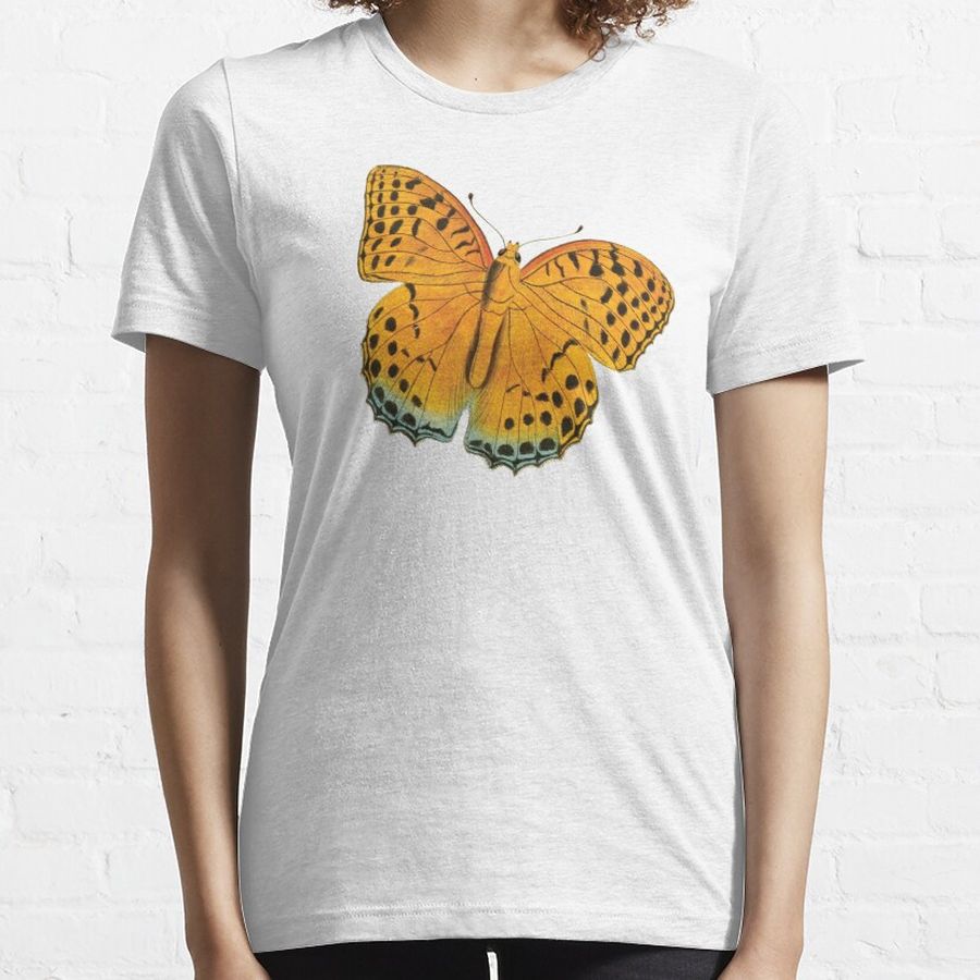 Butterflies, Cute Butterfly and Flowers Drawing With Watercolor Essential T-Shirt