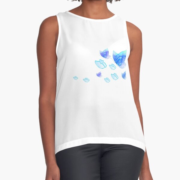 Butterfly and flowers  Sleeveless Top