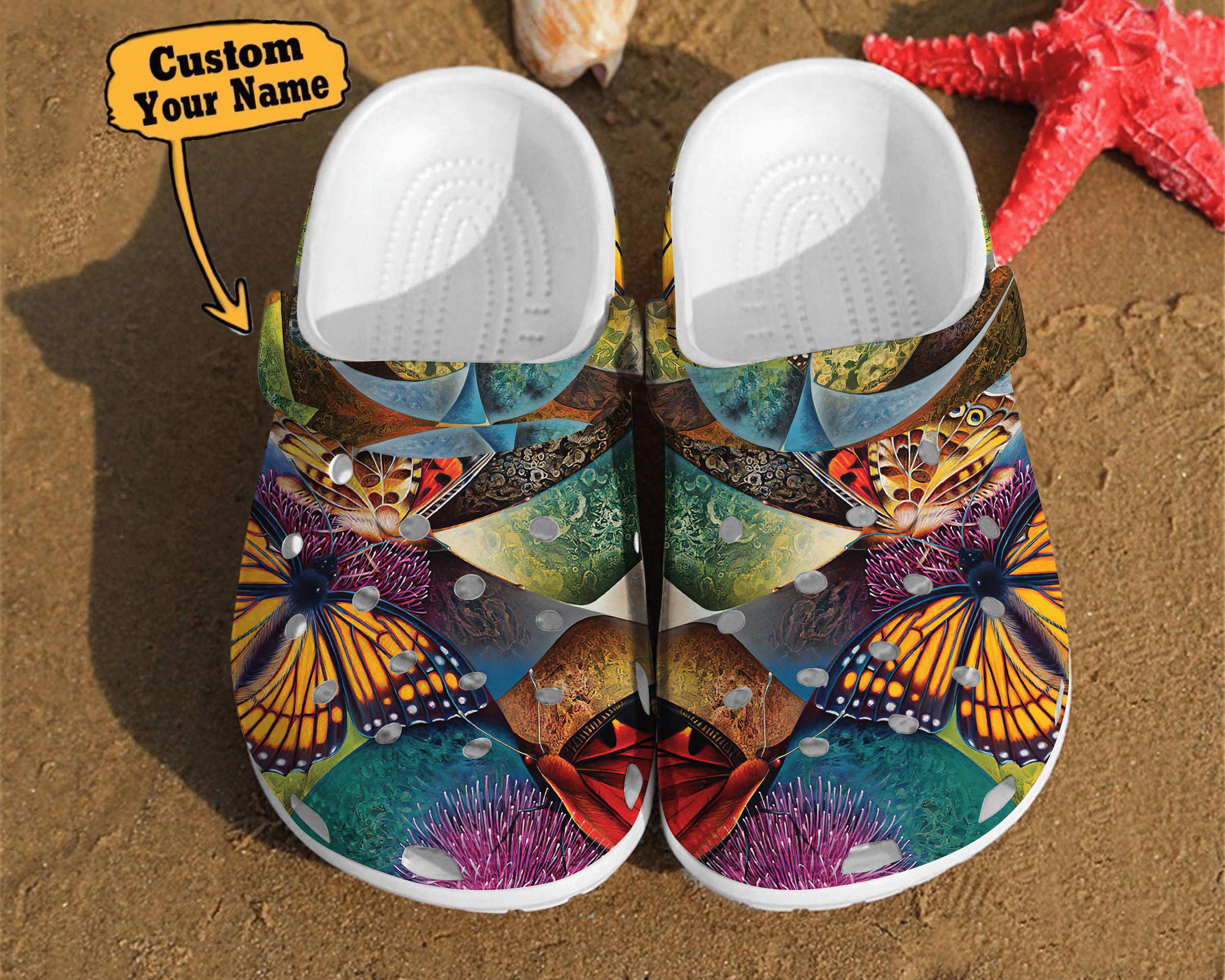 Butterfly Crocs - Butterfly Illusion Art Watercolor Unisex Birthday Gifts Clog Shoes