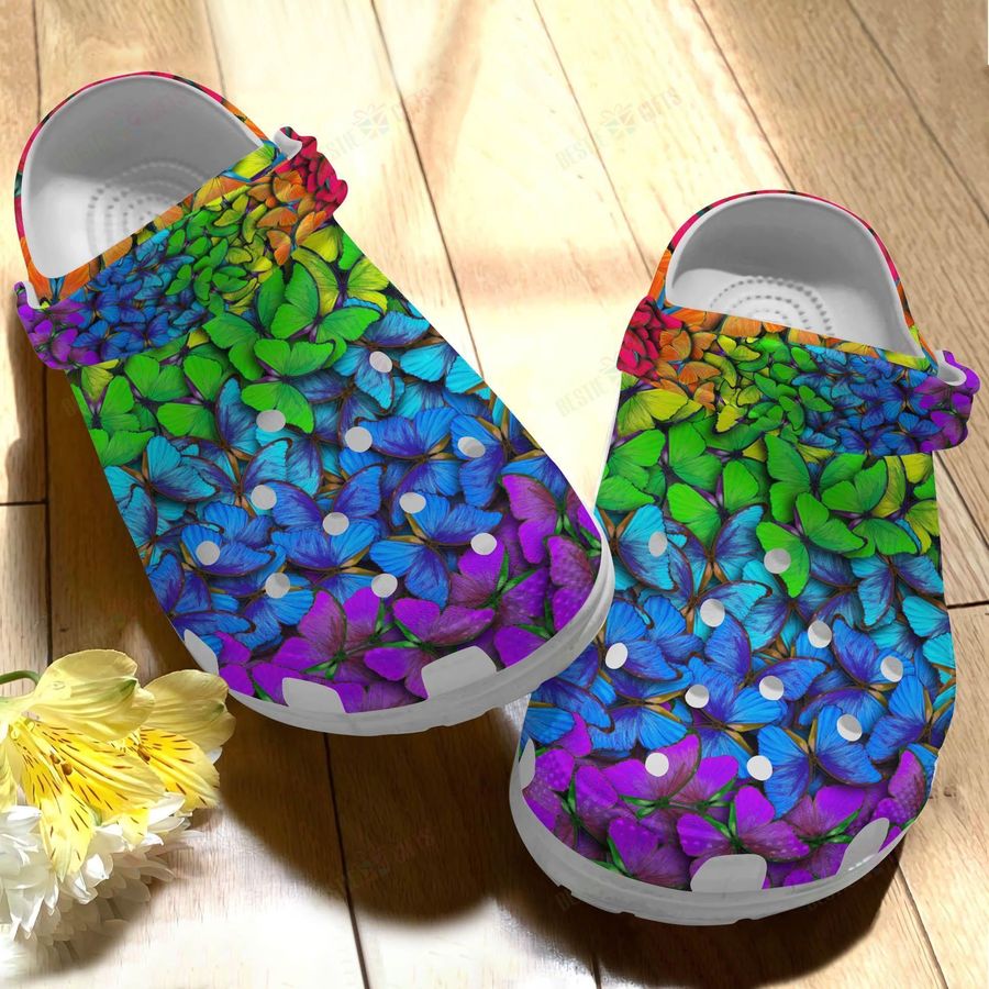 Butterfly Crocs Classic Clog Rainbow Butterflies Shoes