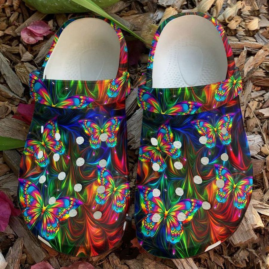 Butterfly Neon Sku 356 Crocs Clog Shoes