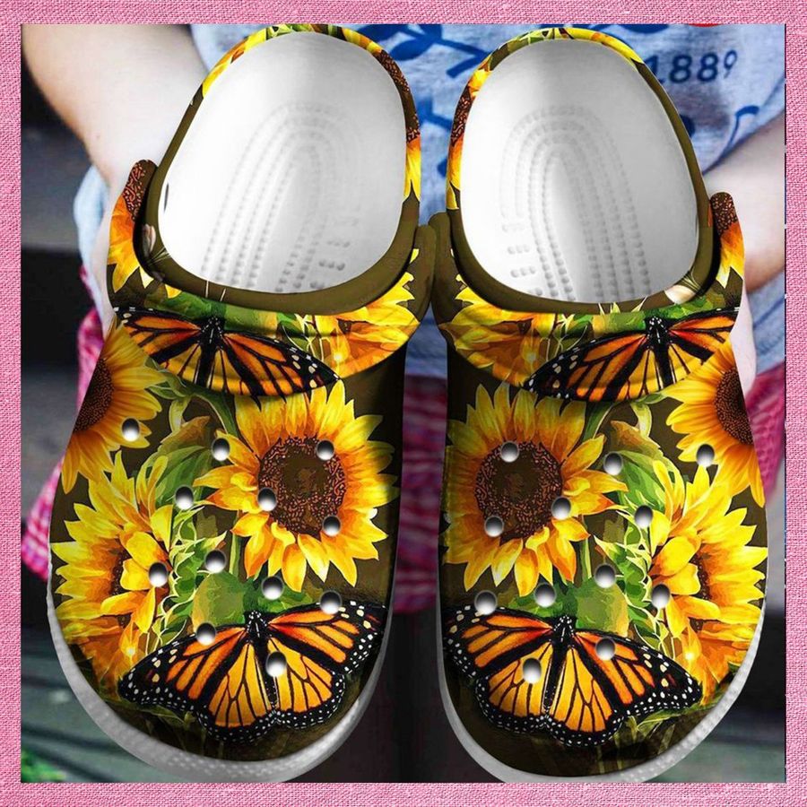Butterfly Sunflower Crocs Clog Shoes