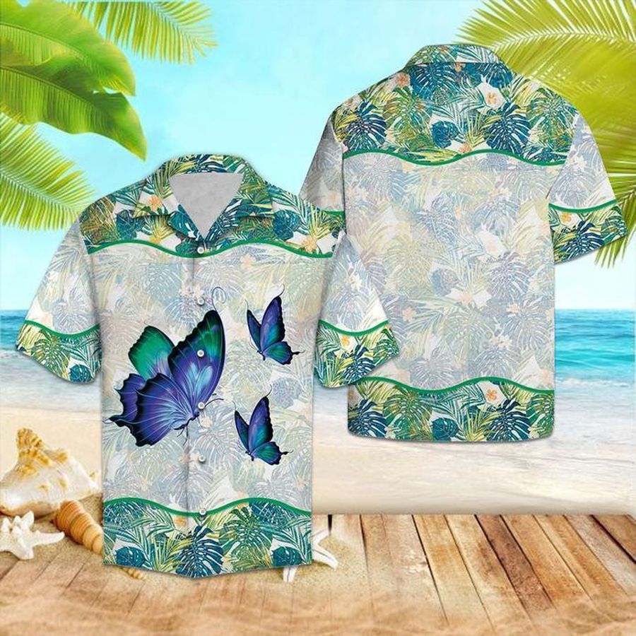 Butterfly Tropical Hawaiian Shirt Pre10431, Hawaiian shirt, beach shorts, One-Piece Swimsuit, Polo shirt, funny shirts, gift shirts, Graphic Tee