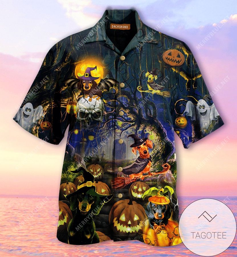 Buy Amazing Dachshund Halloween Unisex Authentic Hawaiian Shirt 2022