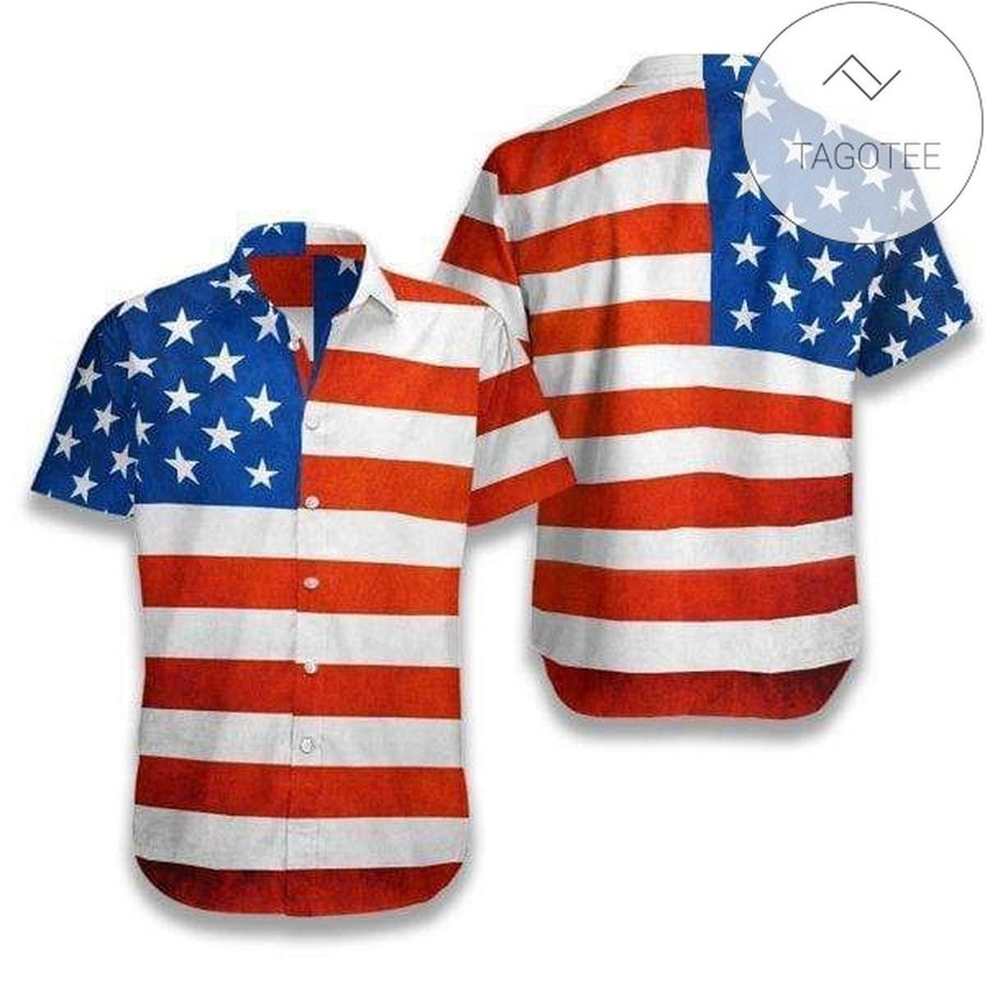 Buy American Flag Hawaiian Aloha Shirts
