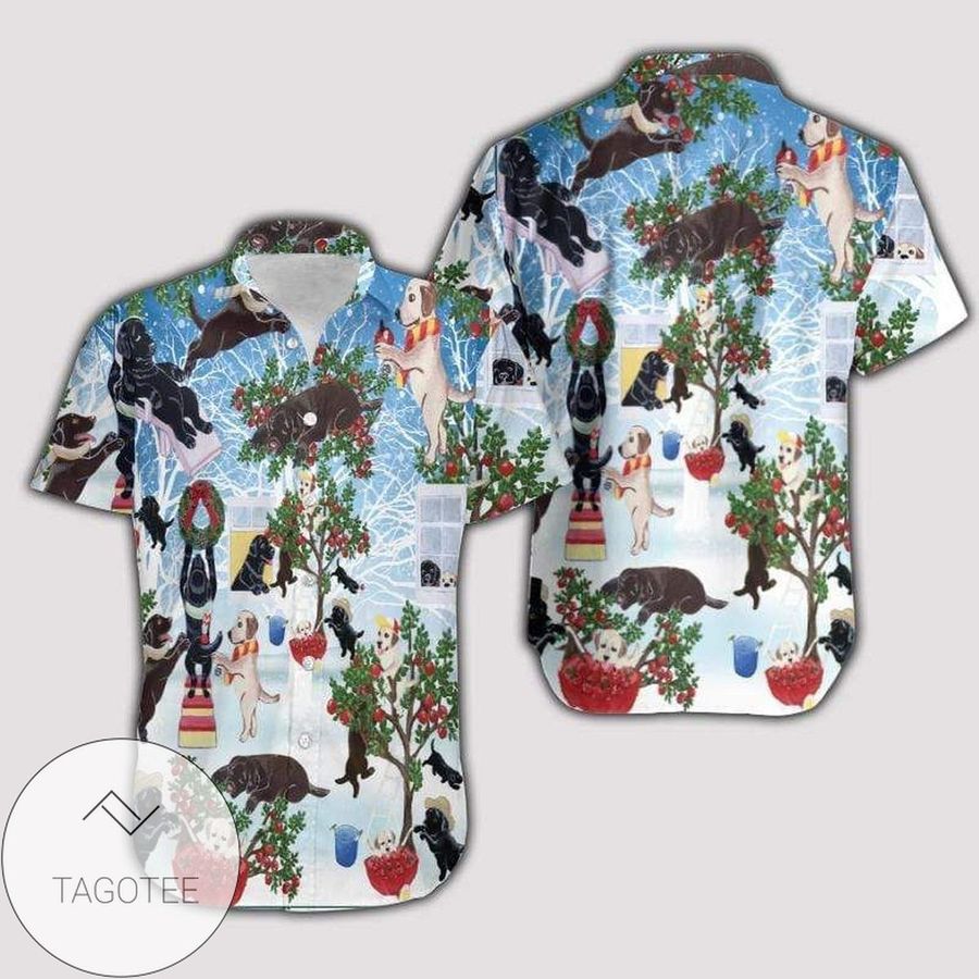 Buy Hawaiian Aloha Shirts Christmas With Labrador Retriever