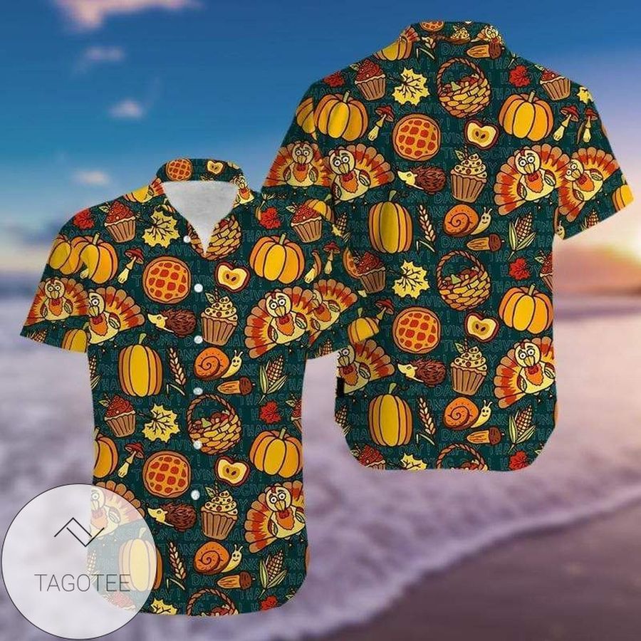Buy Hawaiian Aloha Shirts Thanksgiving Autumn Objects Turkey 411h