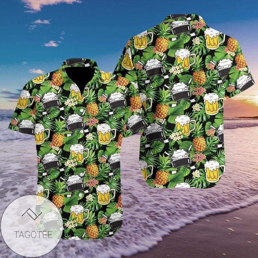 Buy Hockey And Beer Hawaiian Aloha Shirts