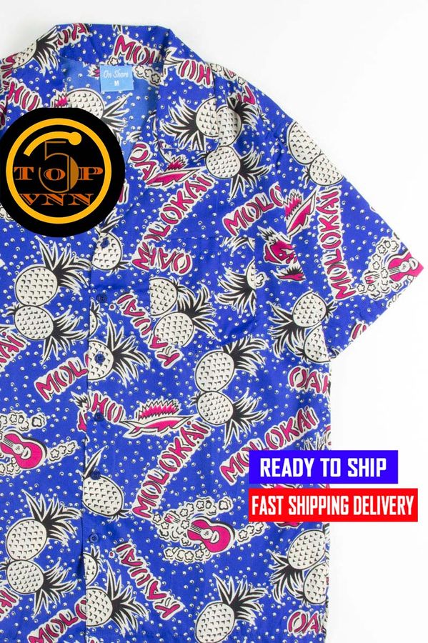 BUY NOW Blue Hawaiian Islands Pineapple Hawaiian Shirt