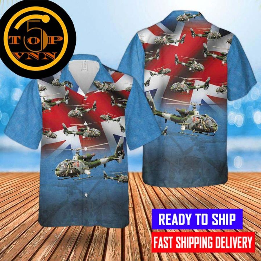 BUY NOW Bristish Army Arospatiale Gazelle Hawaiian Shirt