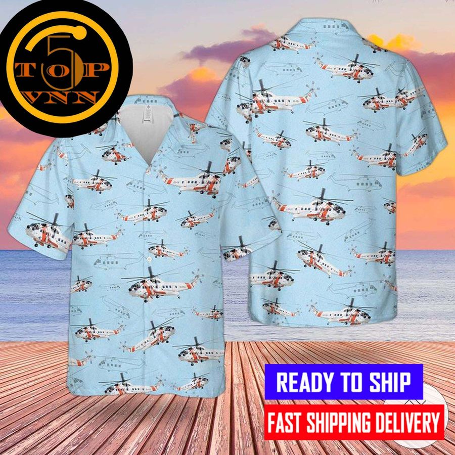 BUY NOW Coast Guard Sikorsky S-61R Hawaiian Shirt