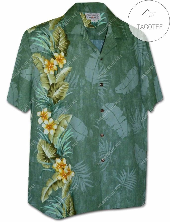 Buy Pacific Legend Tropical Plumeria Single Panel Mens Authentic Hawaiian Shirt 2022s
