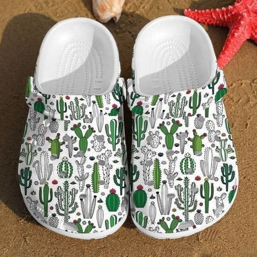 Cactus Pattern Crocs, Cactus Crocs, Cactus Clog Rubber Crocs Crocband Clogs, Comfy Footwear