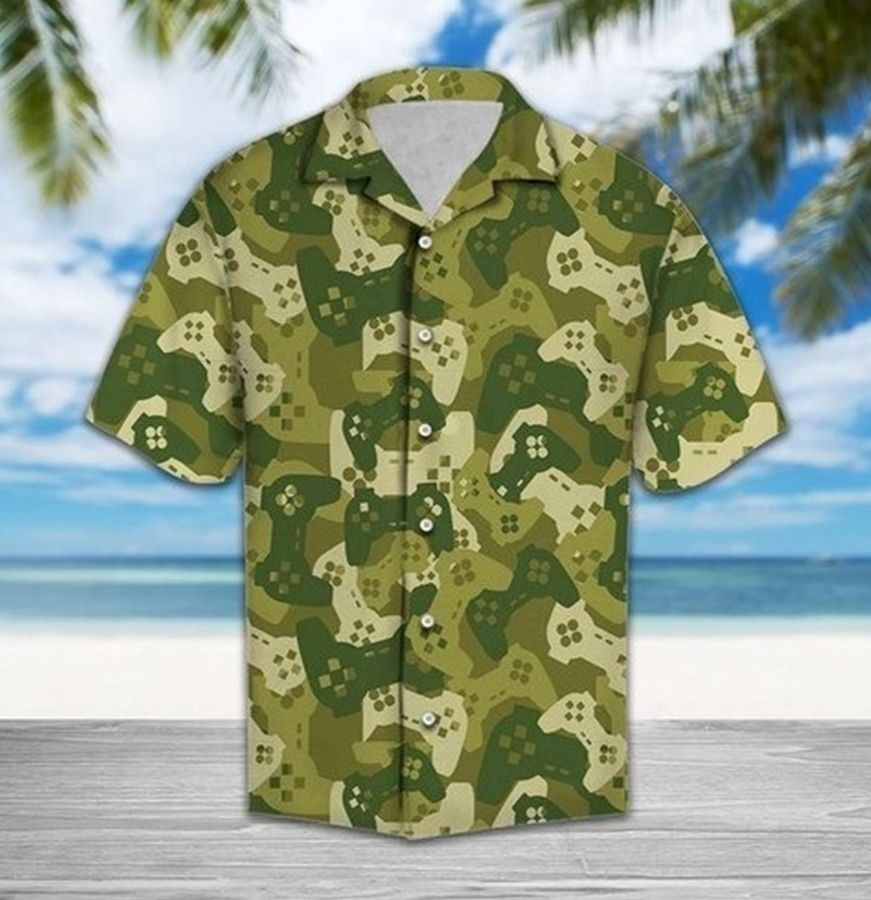Camouflage Gaming Joysticks Hawaiian Summer Shirt